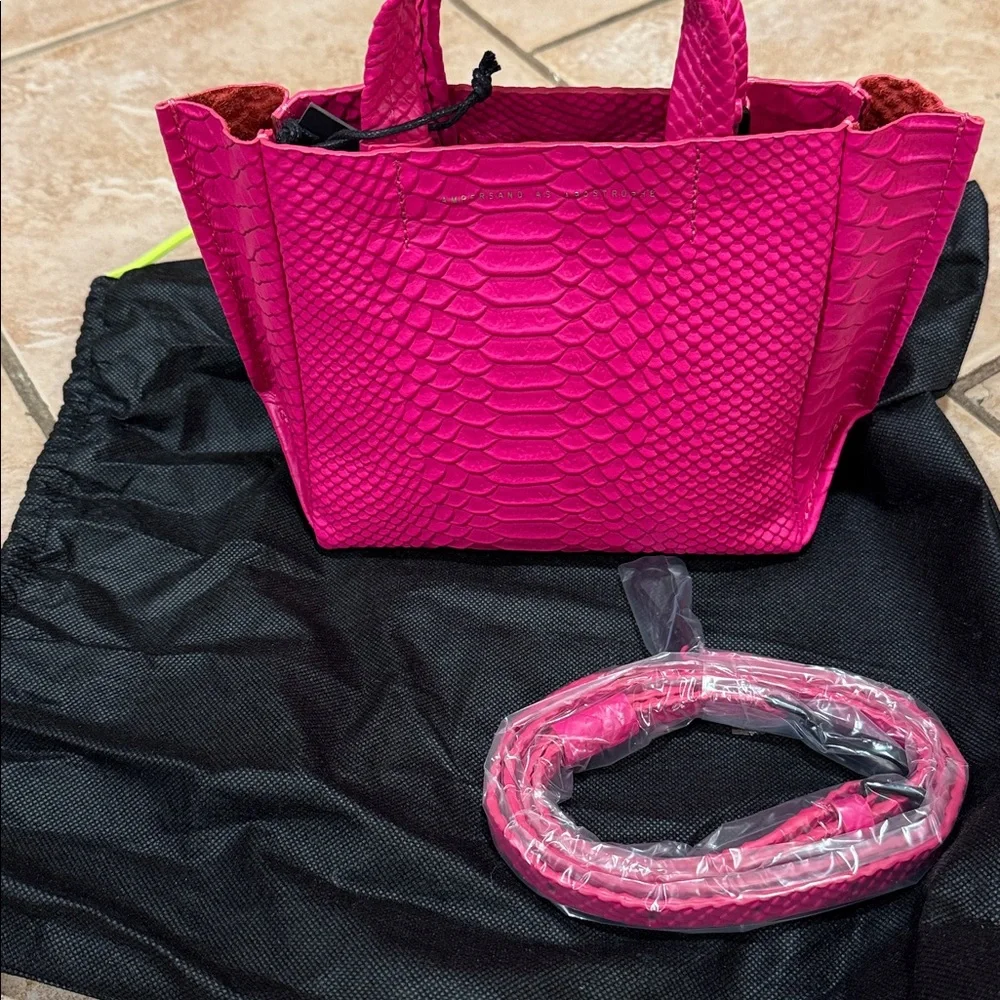 Ampersand as Apostrophe Micro Tote Neon Pink - Picture 4 of 5